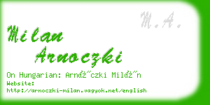 milan arnoczki business card